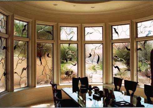 Contemporary Beveled Leaded Glass Work From Stained Glass Westlake Village and Silva Glassworks